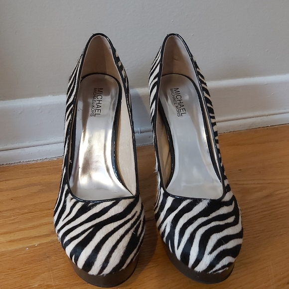 Michael Kors Zebra Stripped Platform Heels